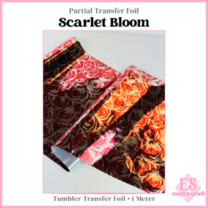 Scarlet Bloom - Partial Transfer Foil - 1 Metre