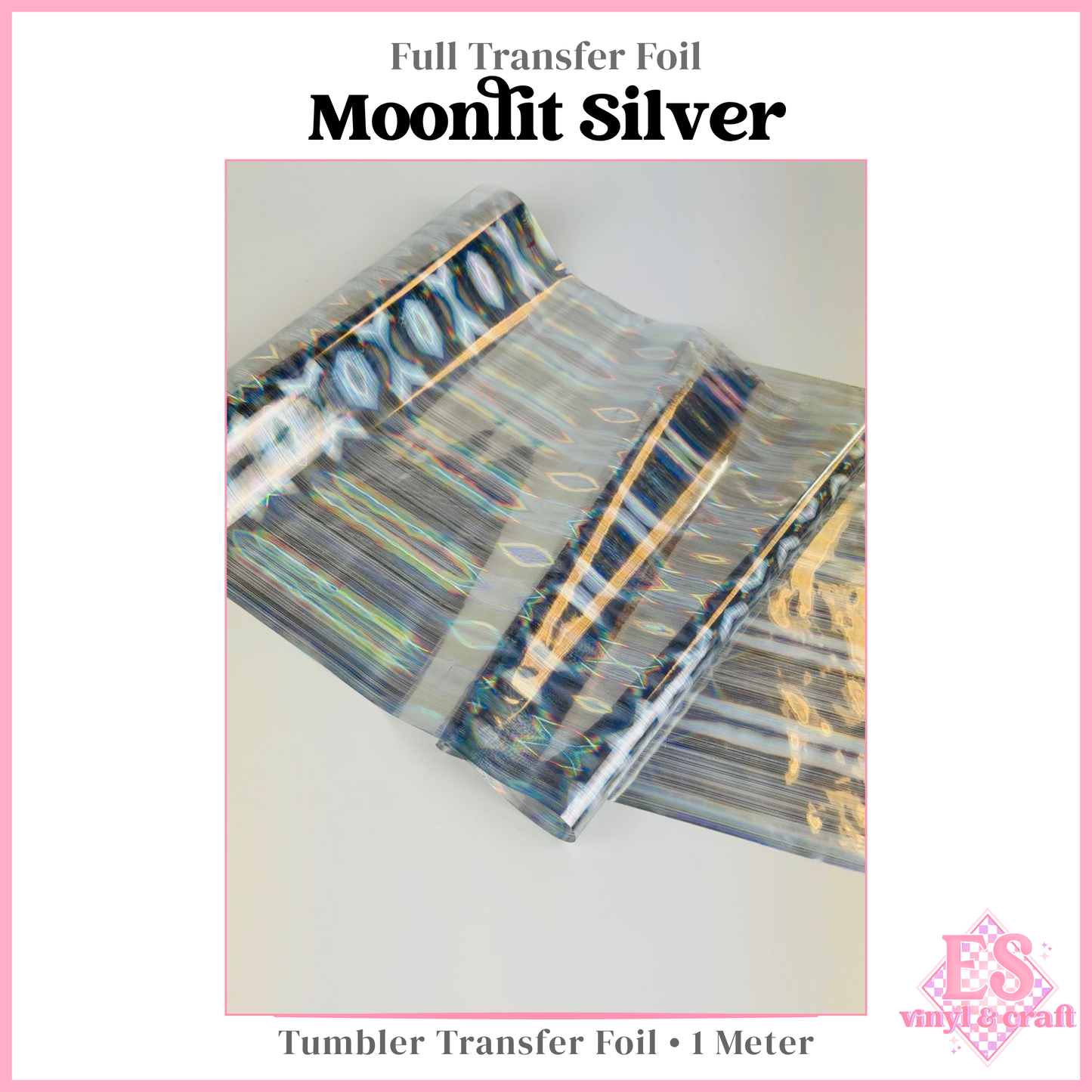 Moonlit Silver - Full Transfer Foil - 1 Metre