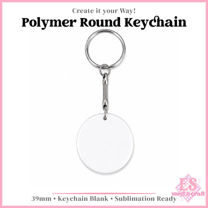 Polymer Round 39mm Sublimation Keychain