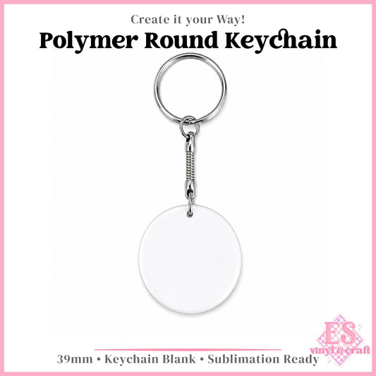 Polymer Round 39mm Sublimation Keychain