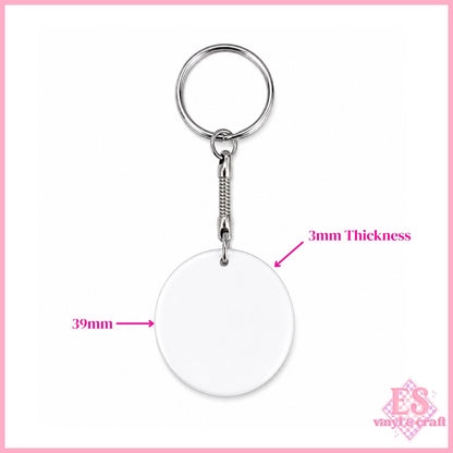 Polymer Round 39mm Sublimation Keychain