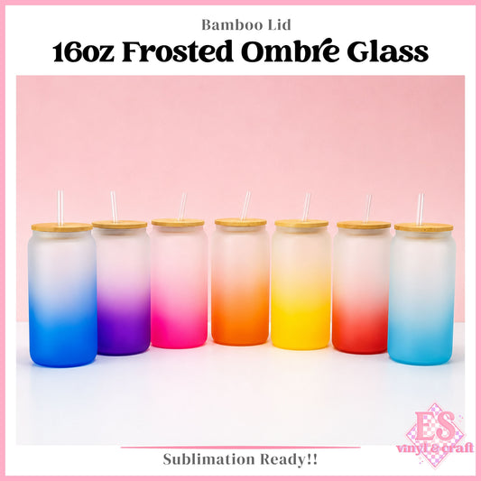 16oz Frosted Ombre Sublimation Glass