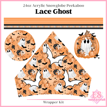 Lace Ghost - 24oz Snowglobe Wrapper Kit