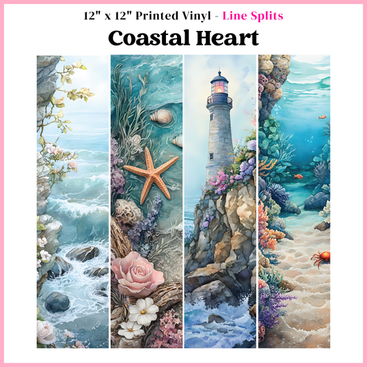Coastal Heart - Line Split - 12" x 12" Sheet