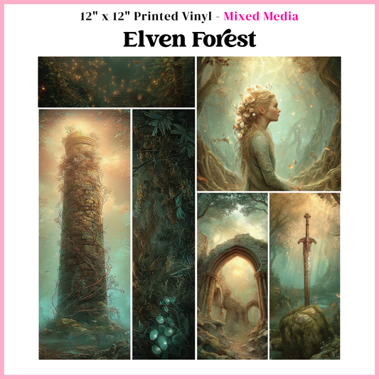 Elven Forest - Mixed Media Vinyl 12"x12" Sheet