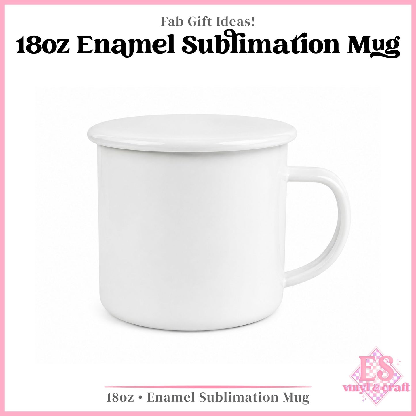 18oz Enamel White Sublimation Mug
