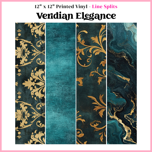 Veridian Elegance - Line Split - 12" x 12" Sheet