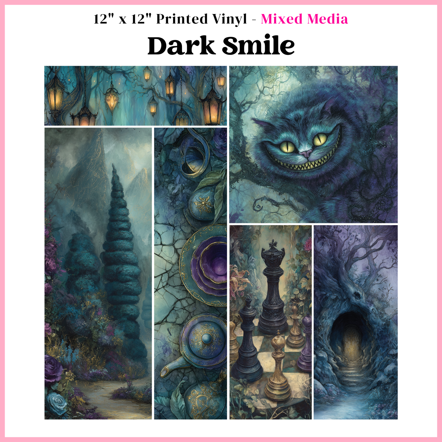 Dark Smile - Mixed Media Vinyl 12"x12" Sheet
