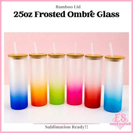 25oz Frosted Ombre Sublimation Glass