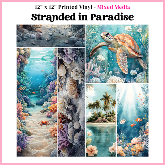 Stranded In Paradise - Mixed Media Vinyl 12"x12" Sheet