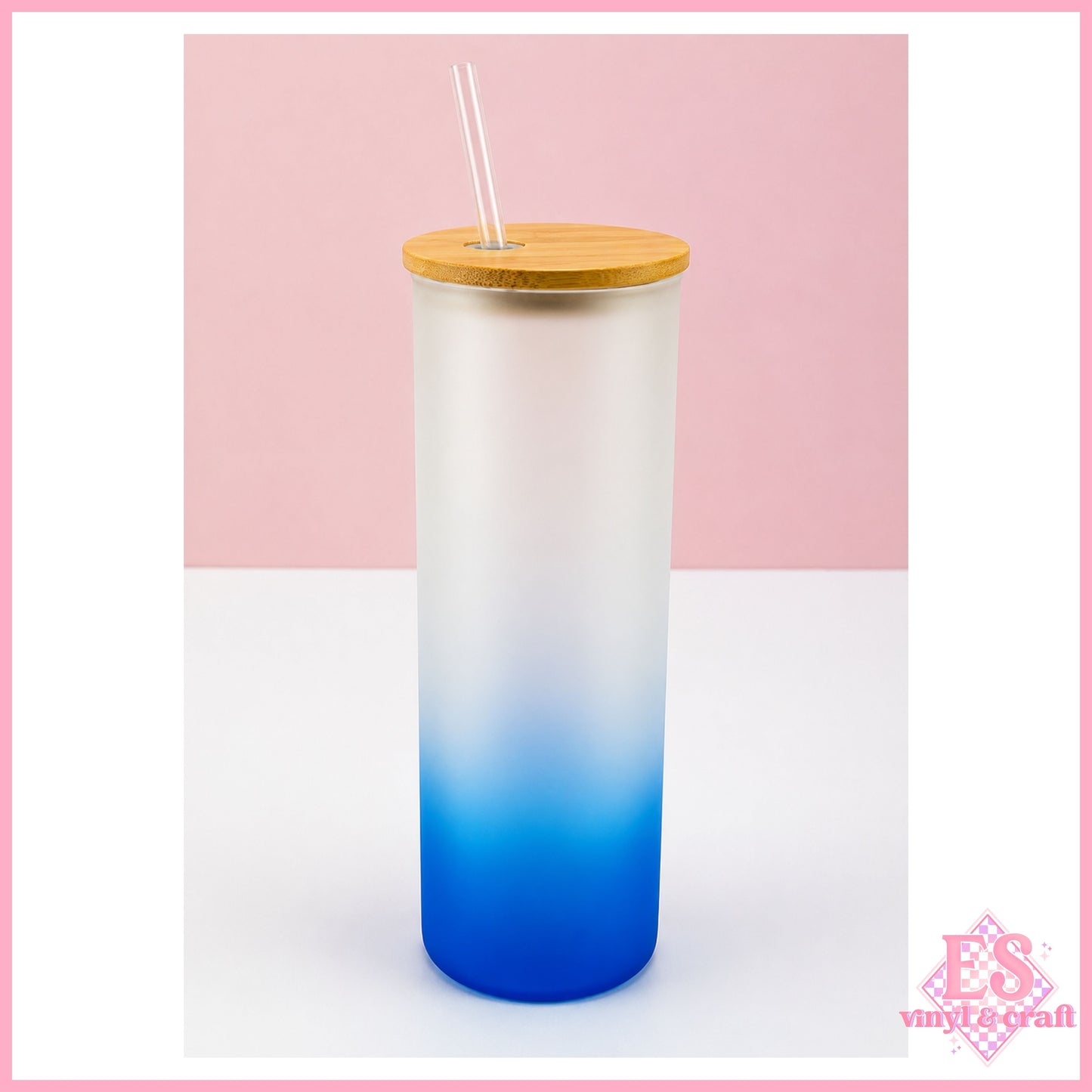 25oz Frosted Ombre Sublimation Glass