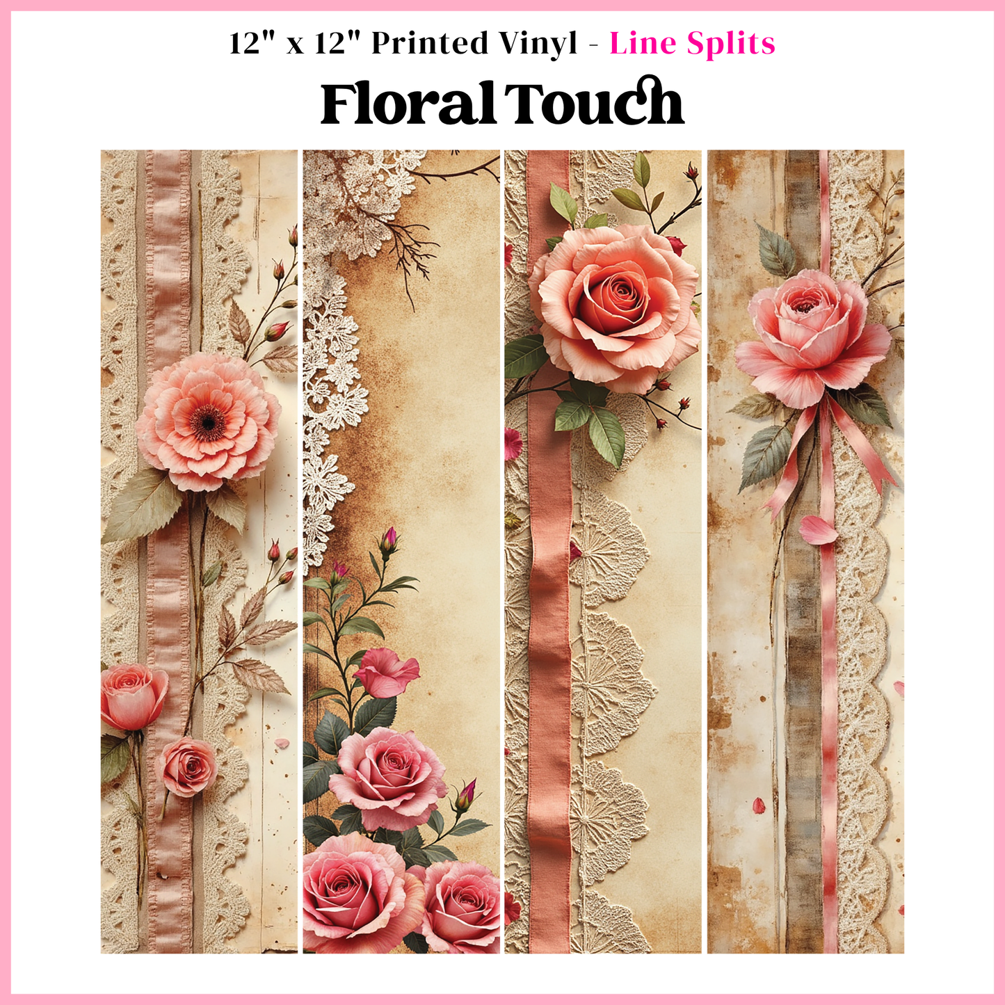 Floral Touch - Line Split - 12" x 12" Sheet