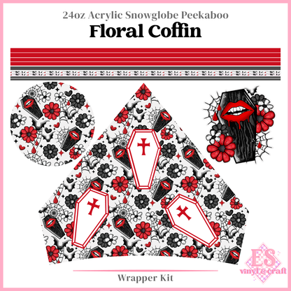 Floral Coffin – 24oz Snowglobe Wrapper Kit