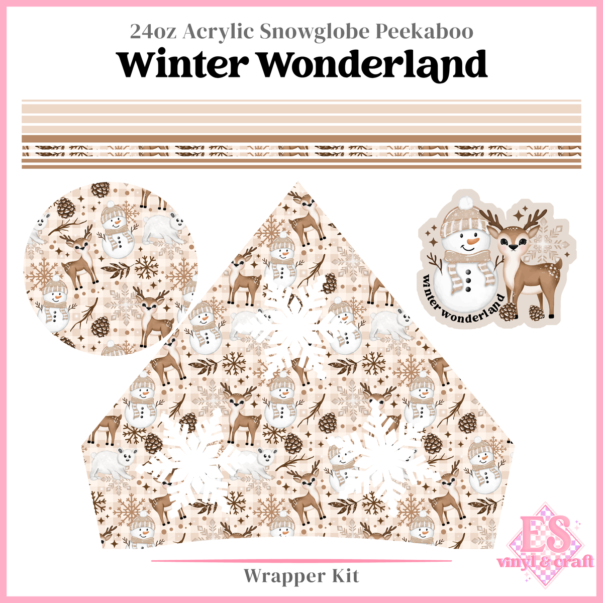 Winter Wonderland - 24oz Snowglobe Wrapper Kit