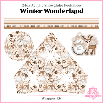 Winter Wonderland - 24oz Snowglobe Wrapper Kit