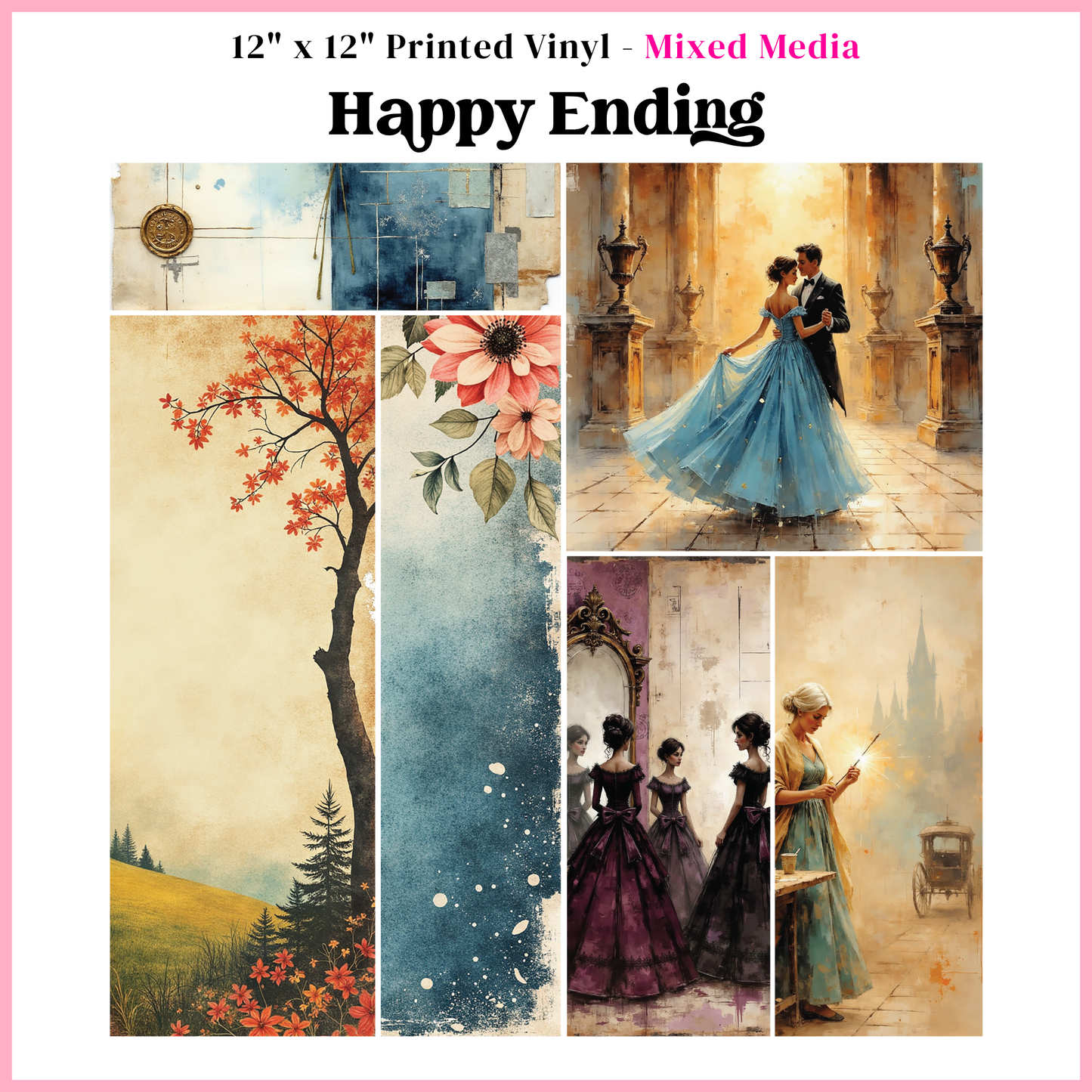 Happy Ending - Mixed Media Vinyl 12"x12" Sheet