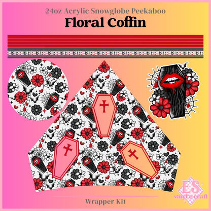 Floral Coffin – 24oz Snowglobe Wrapper Kit