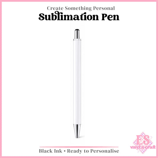 White Sublimation Pen with Sublimation Sleeve – Black Ink