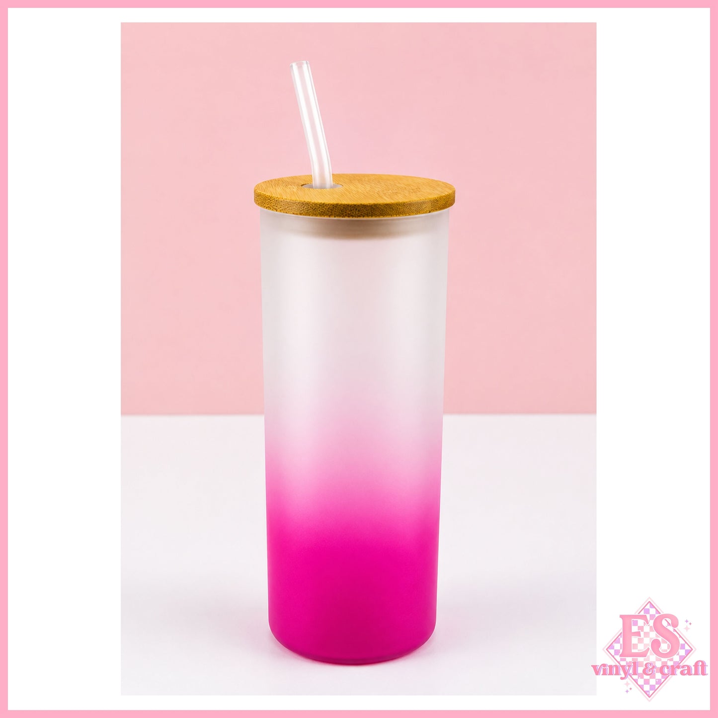 25oz Frosted Ombre Sublimation Glass