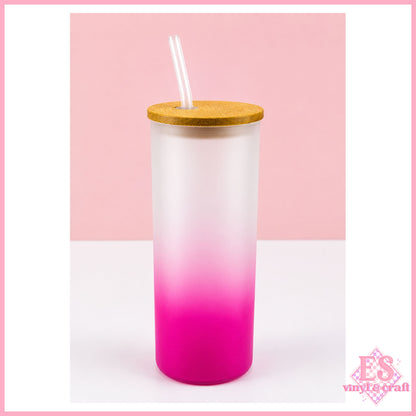 25oz Frosted Ombre Sublimation Glass