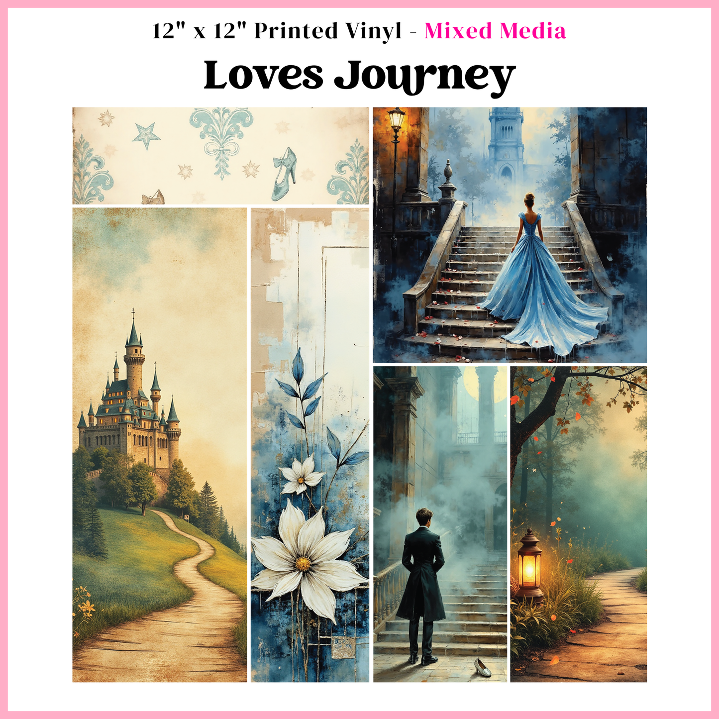 Love's Journey - Mixed Media Vinyl 12"x12" Sheet
