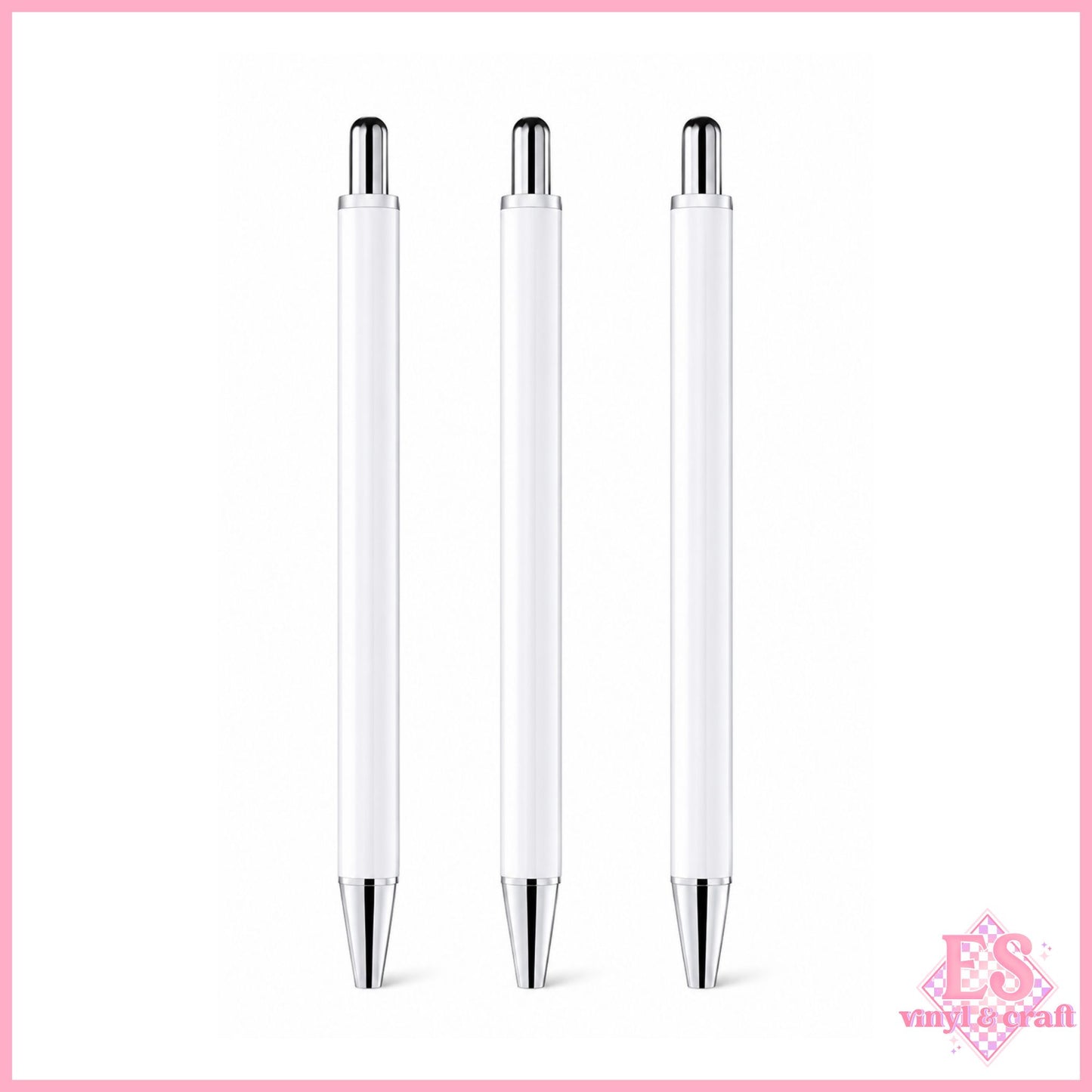 White Sublimation Pen with Sublimation Sleeve – Black Ink