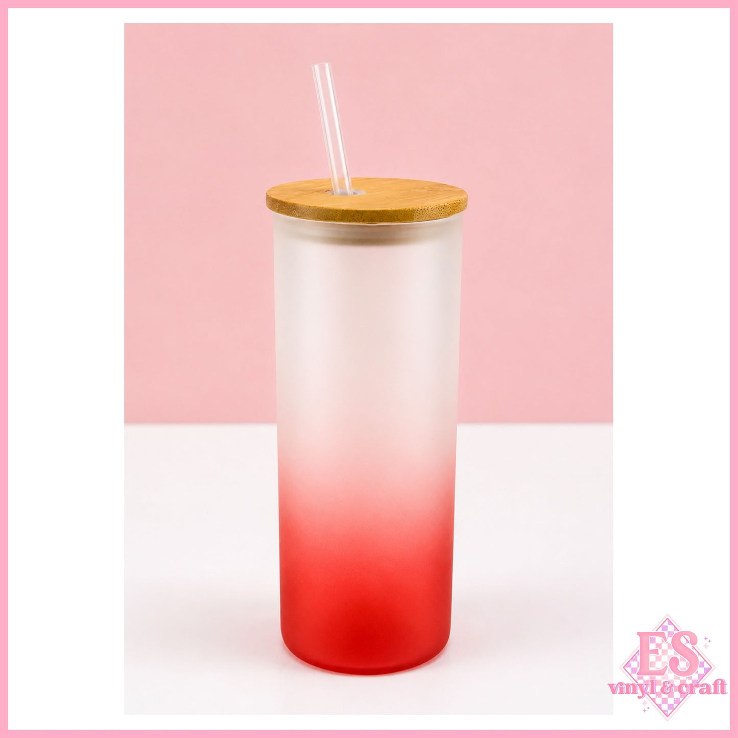 25oz Frosted Ombre Sublimation Glass