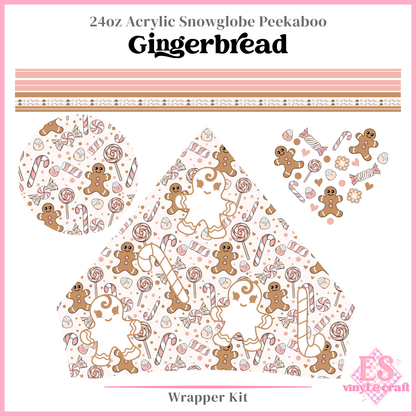 Gingerbread - 24oz Snowglobe Wrapper Kit