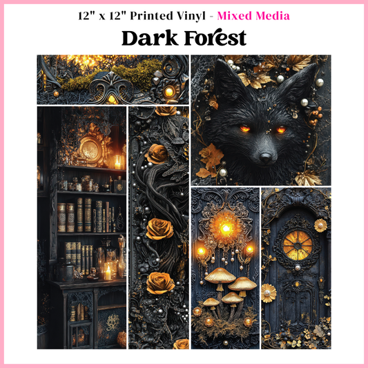 Dark Forest - Mixed Media Vinyl 12"x12" Sheet