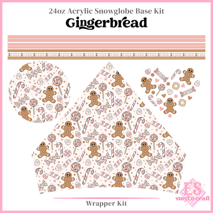 Gingerbread - 24oz Snowglobe Wrapper Kit