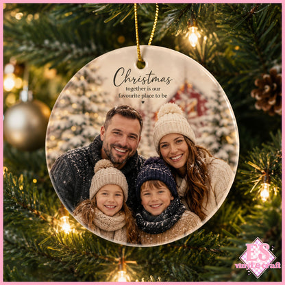 Round Ceramic Sublimation Christmas Ornament