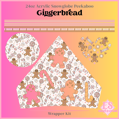 Gingerbread - 24oz Snowglobe Wrapper Kit