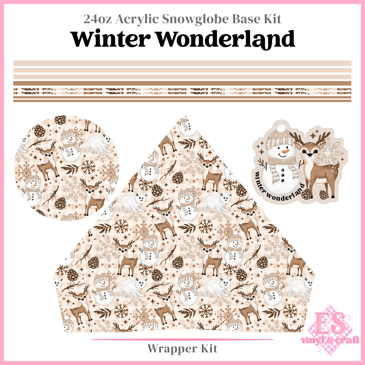 Winter Wonderland - 24oz Snowglobe Wrapper Kit