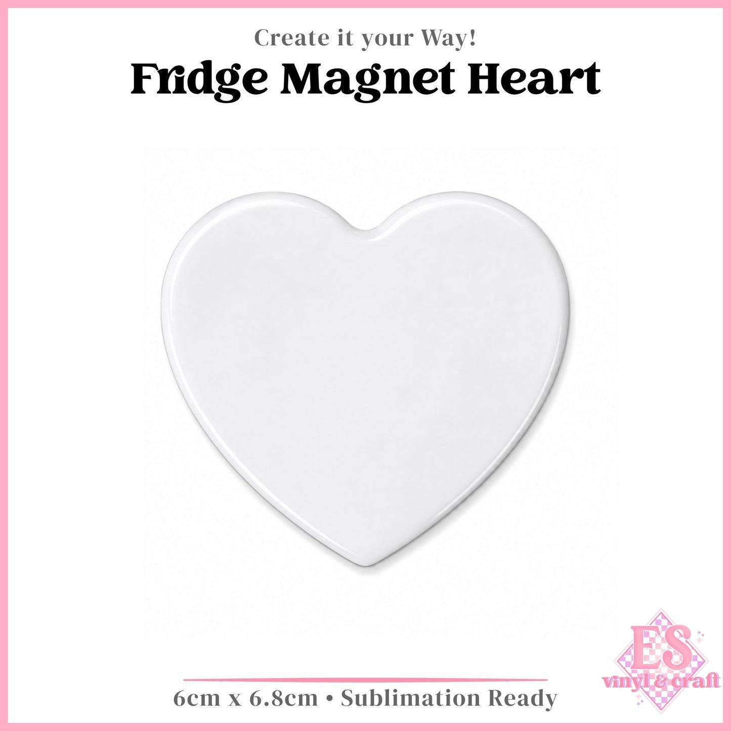 Fridge Magnet Heart - 6cm x 6.8cm
