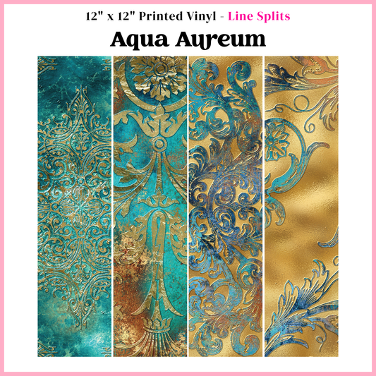 Aqua Aureum - Line Split - 12" x 12" Sheet