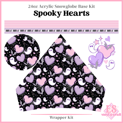 Spooky Hearts - 24oz Snowglobe Wrapper Kit