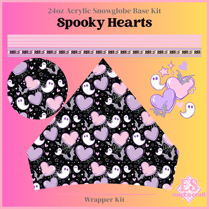 Spooky Hearts - 24oz Snowglobe Wrapper Kit
