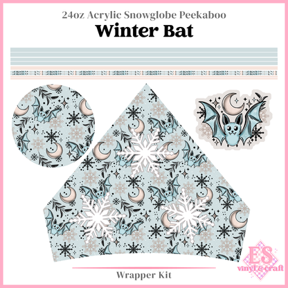 Winter Bat - 24oz Snowglobe Wrapper Kit