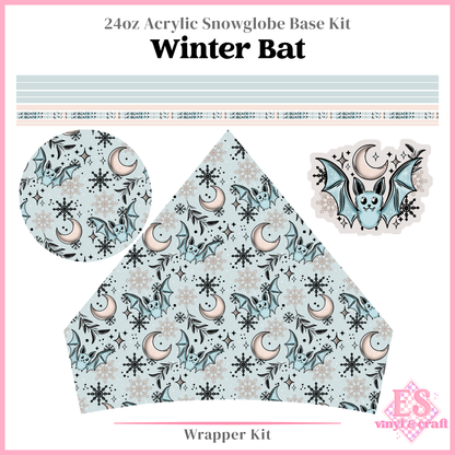 Winter Bat - 24oz Snowglobe Wrapper Kit