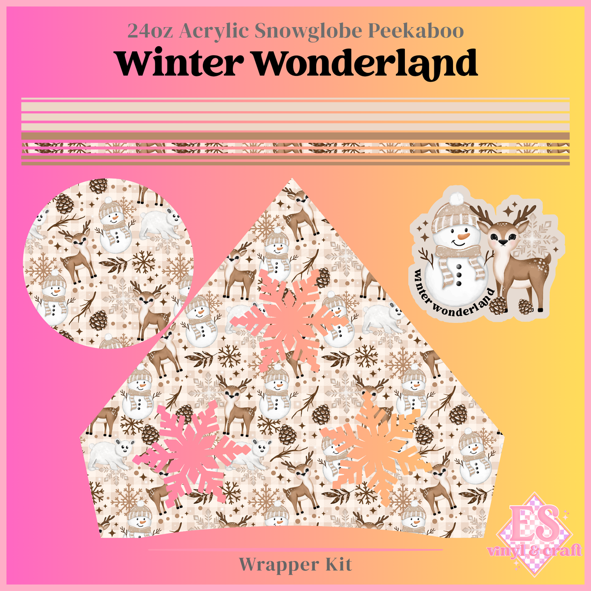 Winter Wonderland - 24oz Snowglobe Wrapper Kit