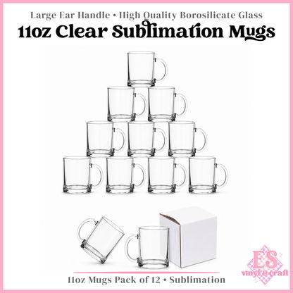 Clear Sublimation Mug 11oz (330ml)