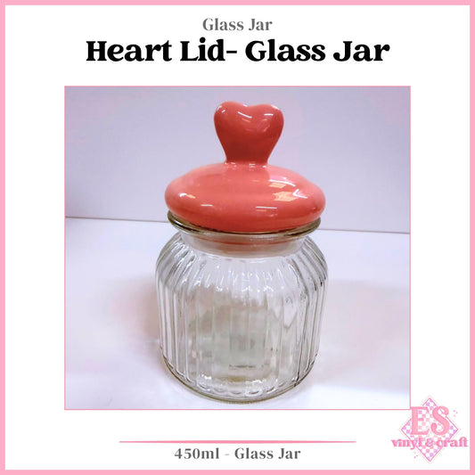 Heart Lid Glass Jar