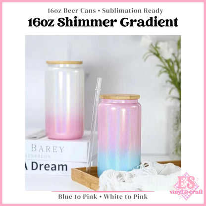 Shimmer Gradient Beer Can Sublimation 16oz