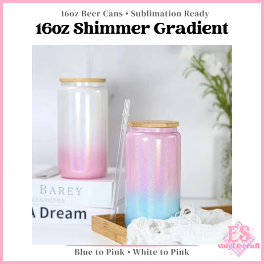 Shimmer Gradient Beer Can Sublimation 16oz