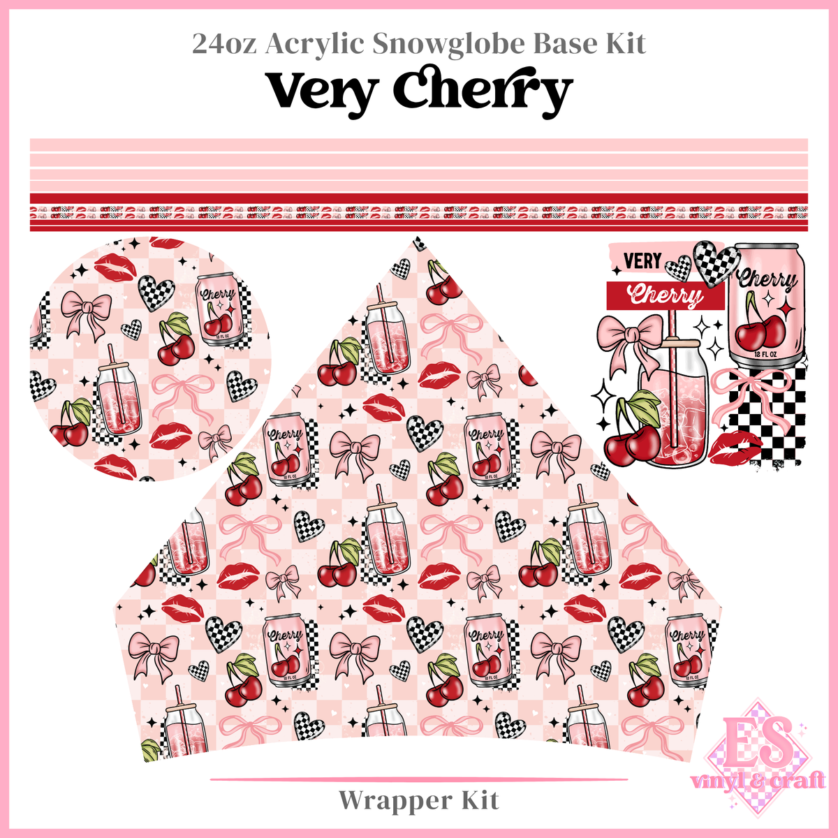 Very Cherry - 24oz Snowglobe Wrapper Kit