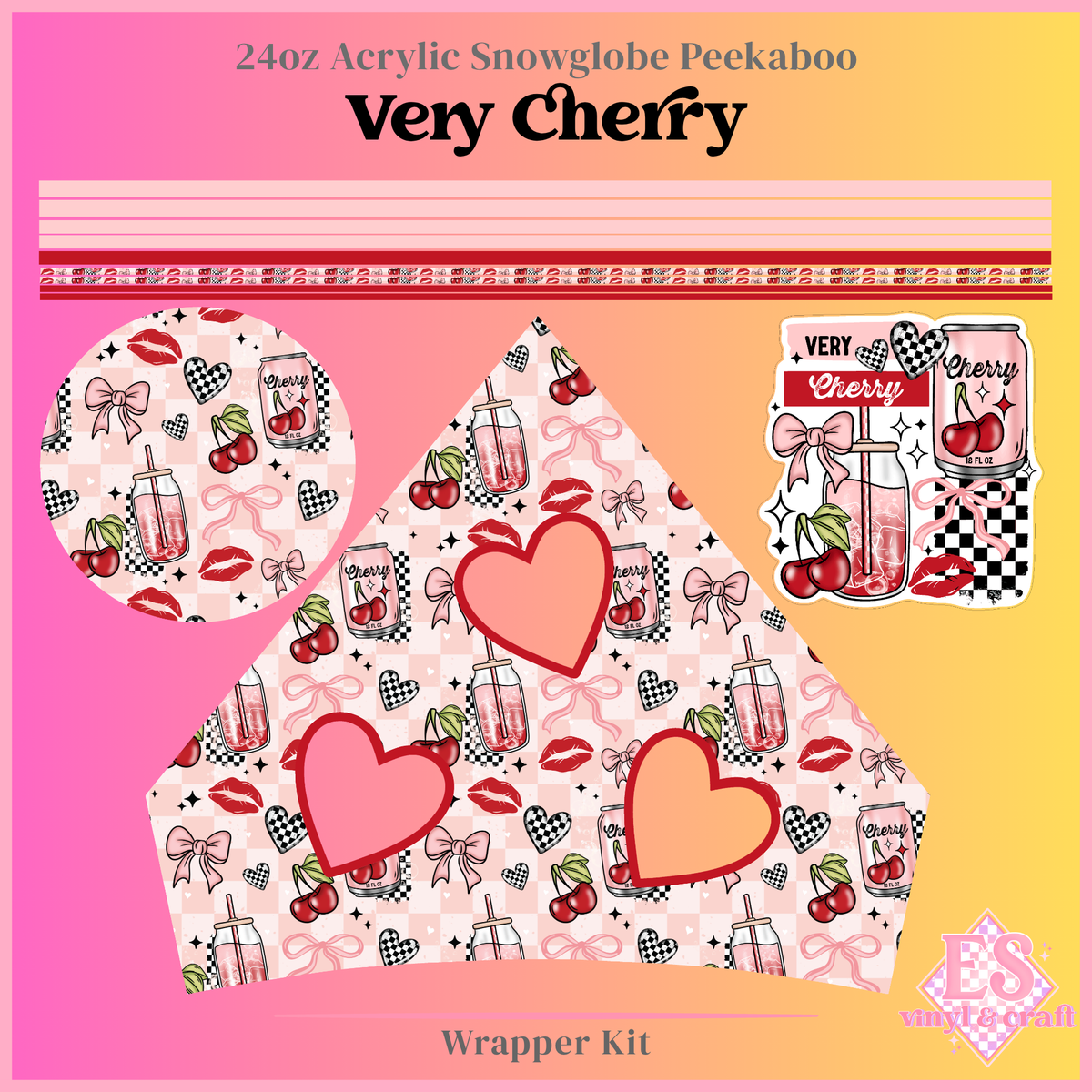 Very Cherry - 24oz Snowglobe Wrapper Kit
