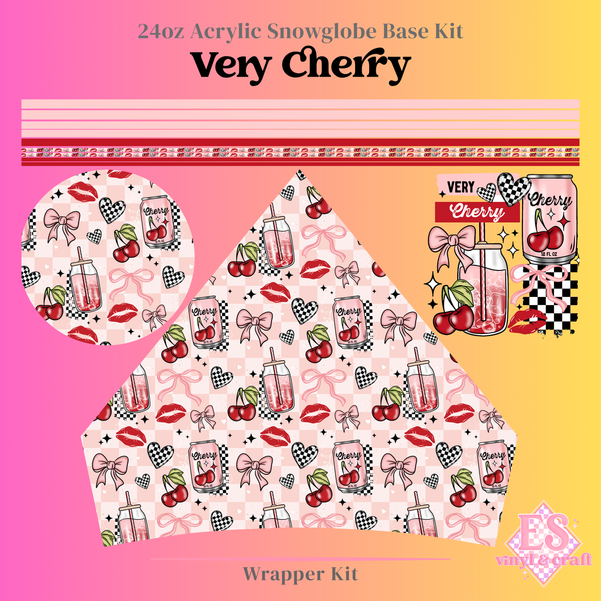 Very Cherry - 24oz Snowglobe Wrapper Kit