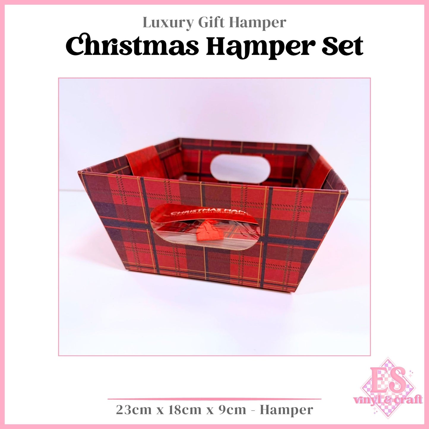 Christmas Cardboard Hamper Set 23cm x 18cm