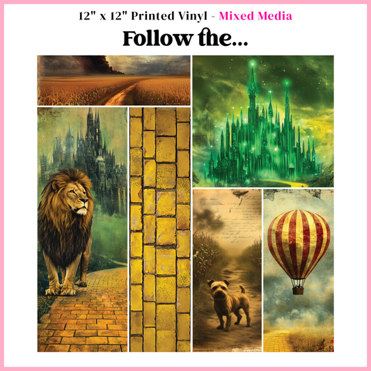 Follow The... - Mixed Media Vinyl 12"x12" Sheet