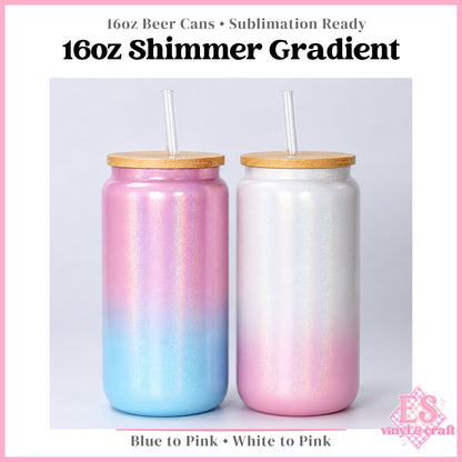 Shimmer Gradient Beer Can Sublimation 16oz